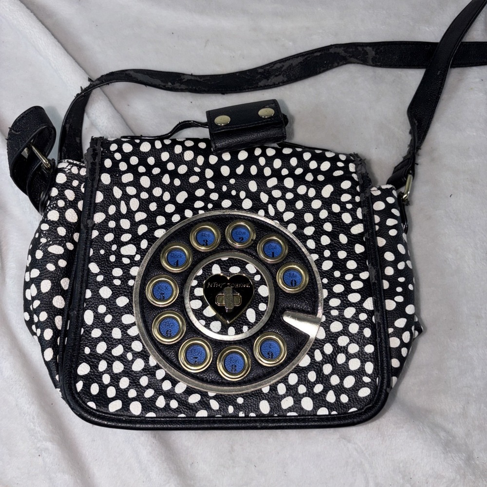 Betsey Johnson Answer Me Telephone Crossbody Missing Receiver Flawed Strap As Is